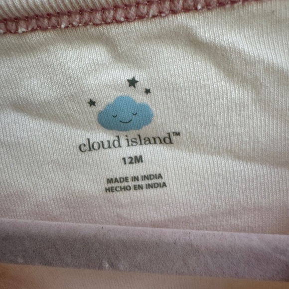 Cloud Island 12M Girls Blush Pink 'Loved' Short Sleeve Onesie Bodysuit - Picture 2 of 4